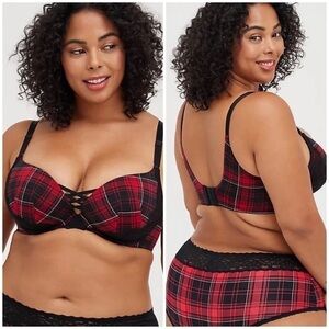 Torrid Red and Black Plaid Underwire Bra
